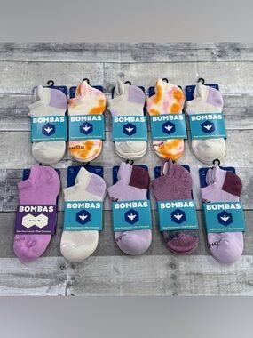 BOMBAS Ankle Socks Women’s 10-Pack - Assorted Colors & Styles - Sz - Medium